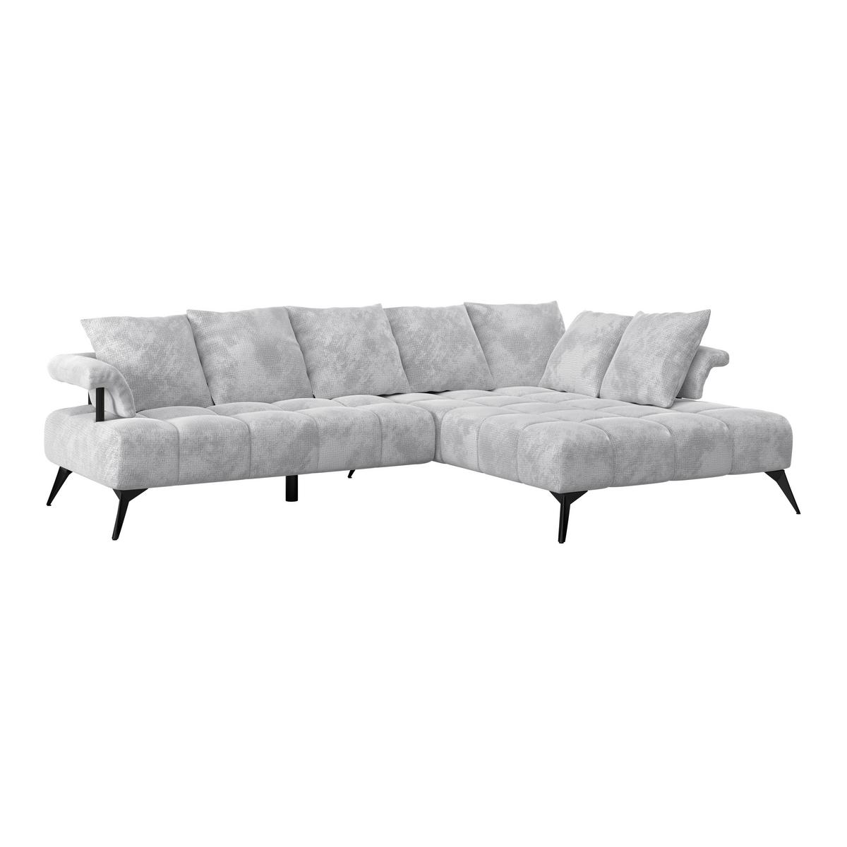 Sedacia súprava VANESSA NEW potrebná š. dverí 90 cm, pravá - čierna/svetlosivá, Modern, kov/textil (297/200cm)