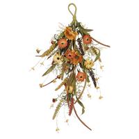 Dekorační větvička Annika, výška: 65cm - oranžová/zelená, Konvenční, plast (32/65/5cm)