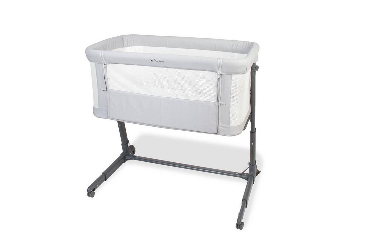 Beistellbett Metall/textil H: 91 Cm - Anthrazit/Hellgrau, Basics, Textil/Metall (91cm) - Pinolino