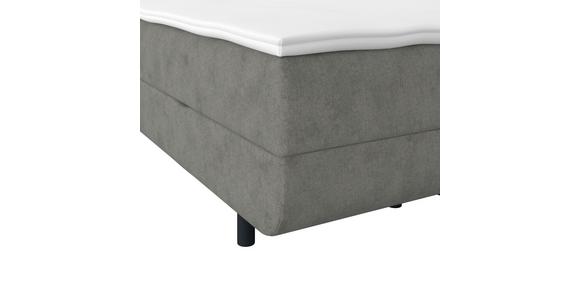 Polsterbett Mit Matratze 140x200 London Grau - Schwarz/Grau, MODERN, Holzwerkstoff/Textil (140/200cm) - Luca Bessoni