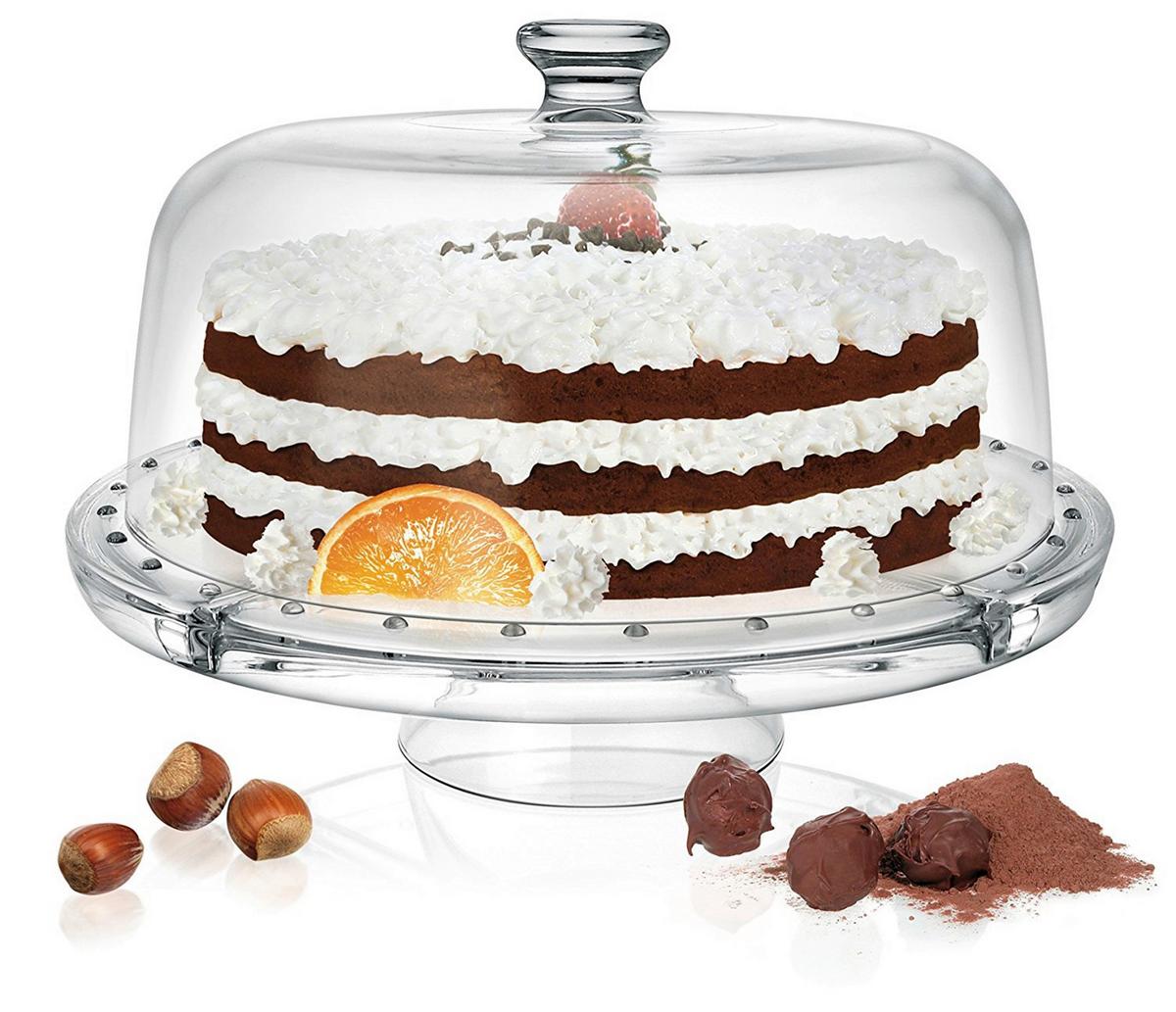 Tortenglocke 2-Tlg. Glas, Transparent - Transparent, Basics, Glas (31/21cm) - Creatable