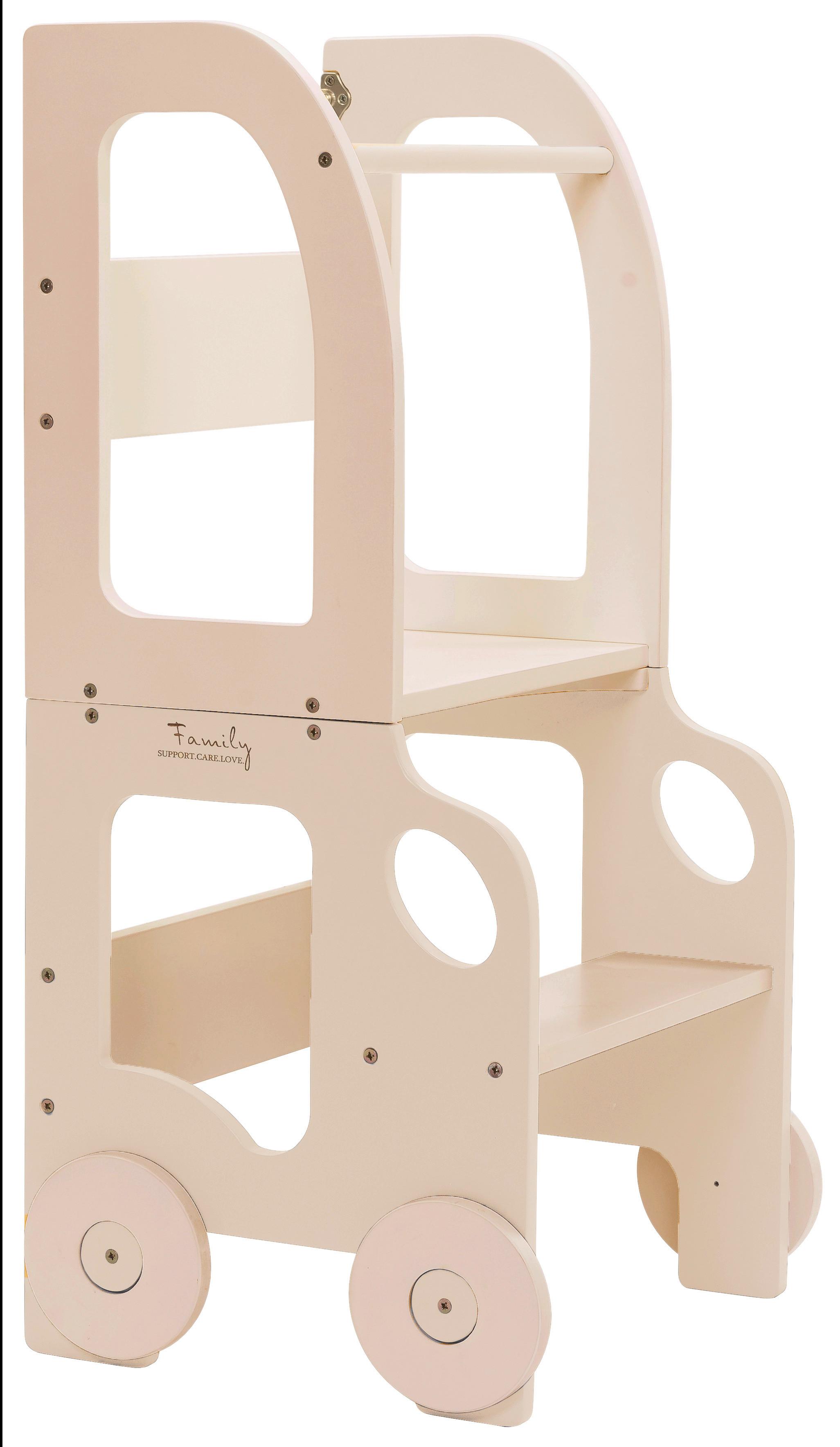 Hochstuhl Car Step Stool aus Holz Naturfarben - Naturfarben, Basics, Holz (38/90/40cm)