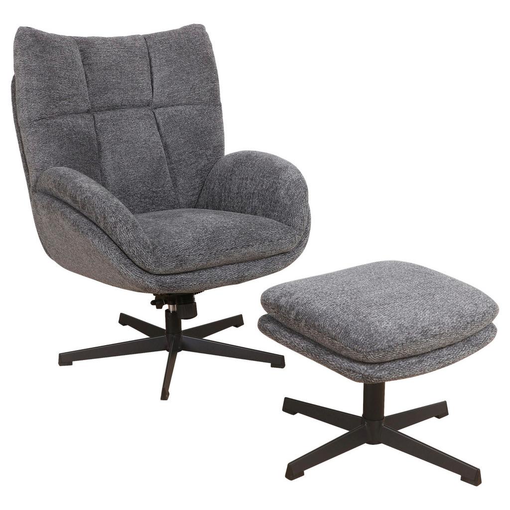 Relaxsessel Houston Chenille dunkelgrau, B: 76cm