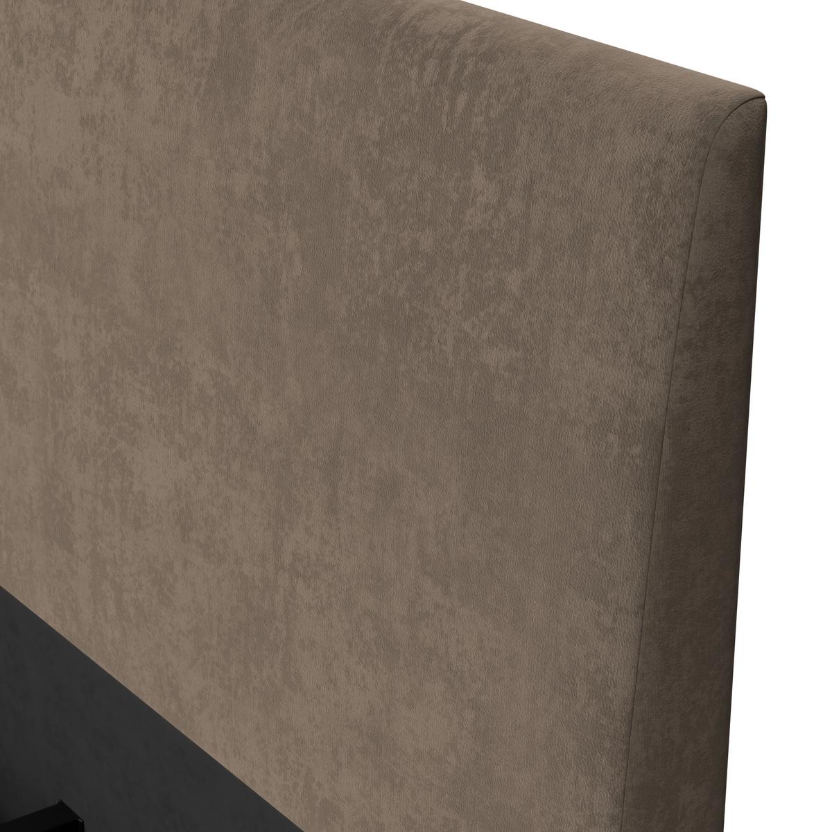 Čalouněná postel JOSEF 160x200 cm, tmavě hnědá - tmavě hnědá/černá, Moderní, kov/dřevo (180/200cm) - Bessagi Home