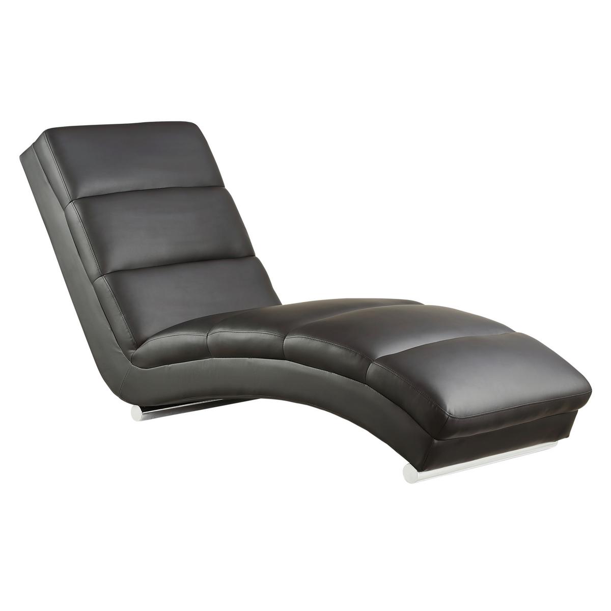 Relaxliege Schwarz B: 60 Cm - Silberfarben/Schwarz, MODERN, Textil (60/81/171cm) - Livetastic