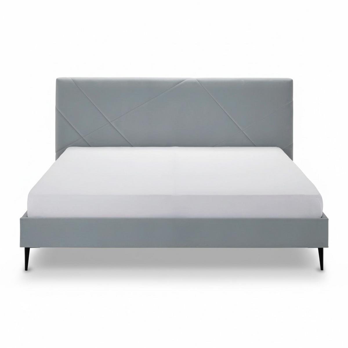 Čalouněná postel ELENA - šedá/černá, Moderní, kov/dřevo (180/200cm) - Bessagi Home