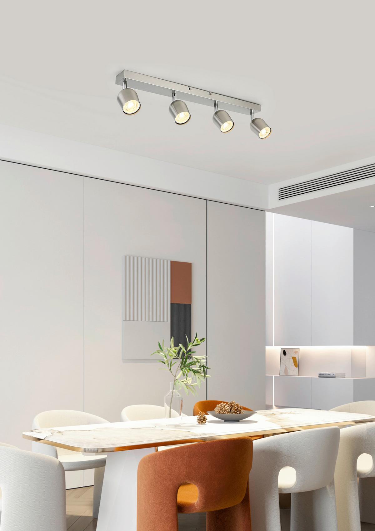 BODOVÉ SVÍTIDLO ERNESTINE - barvy chromu/barvy niklu, Romantický / Rustikální, kov/plast (56/7,5/14cm) - Mömax