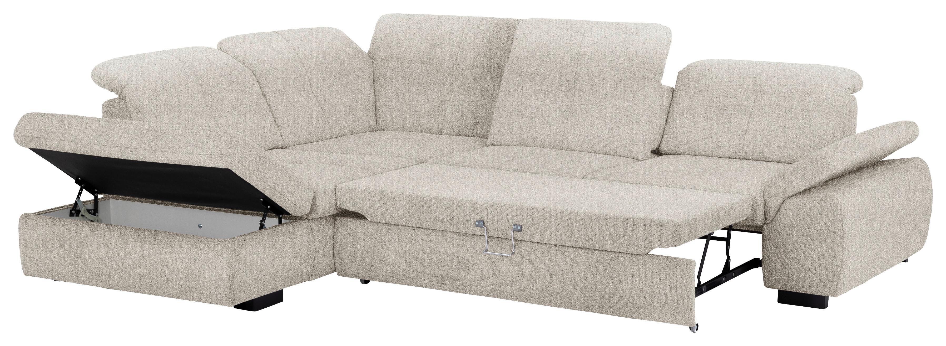 Sedací souprava MARTEN, levá, bez funkcí a polštářů - černá/přírodní barvy, Moderní, textil (260/315cm)
