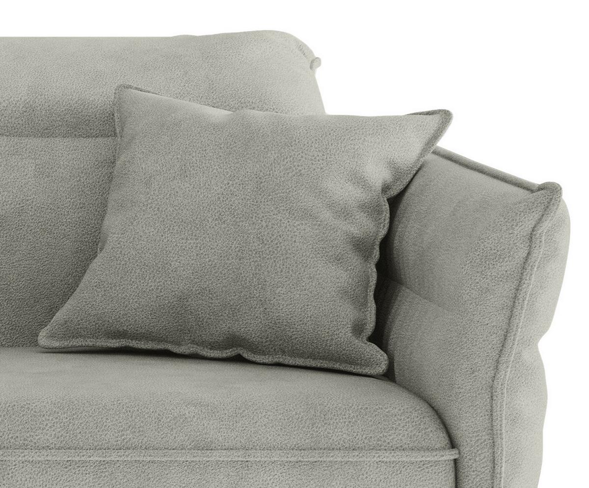 Ecksofa Jakarta - Edelstahlfarben/Hellgrau, Design, Textil (185/265cm) - Livetastic