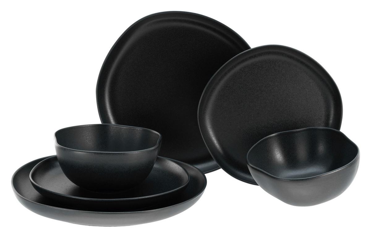Jídelní souprava 12-dílná - černá, Basics, keramika (42/39/36cm) - Creatable