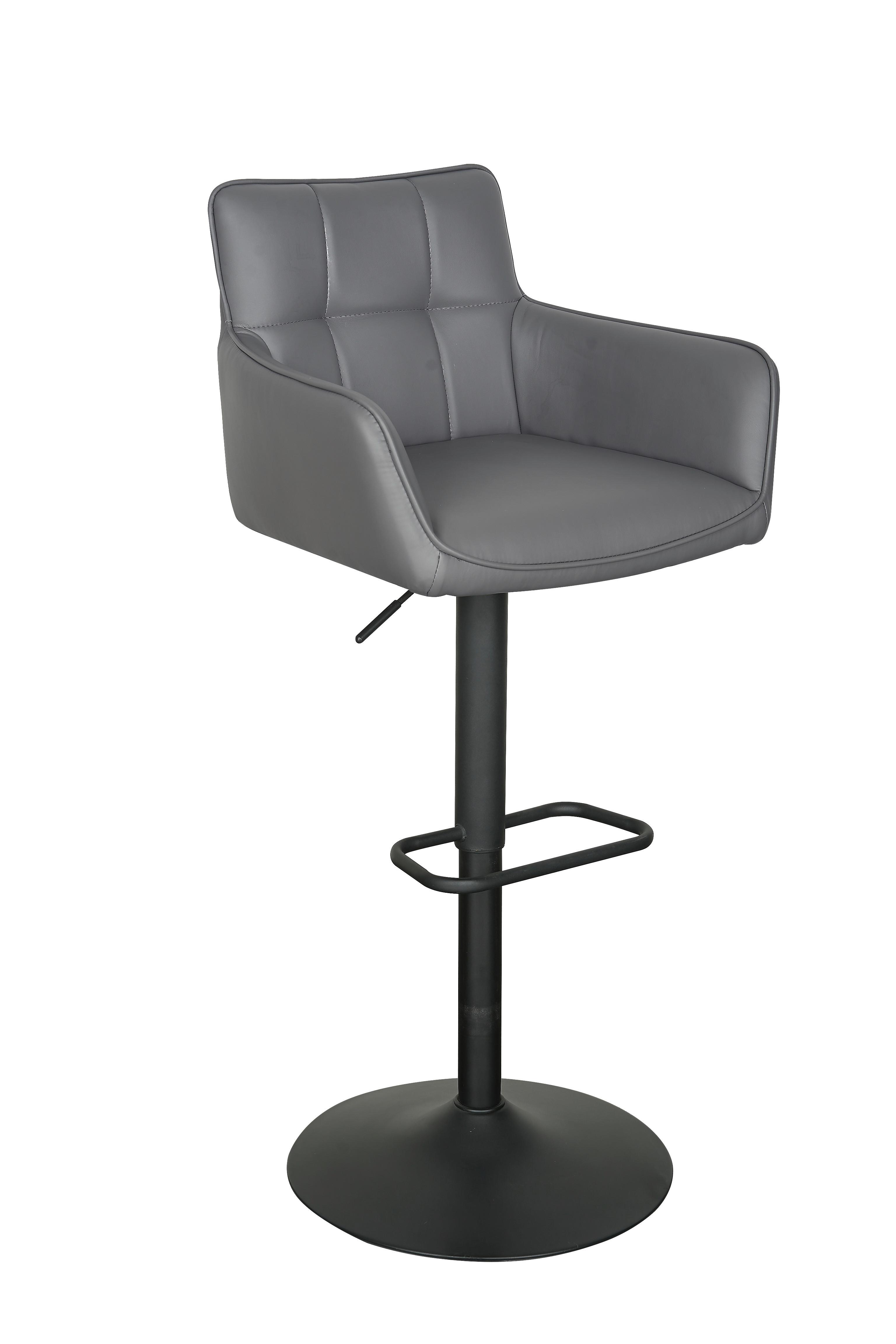 Barhocker Braga Grau B: 54,5 cm - Schwarz/Grau, MODERN, Textil/Metall (54,5/91/113/51,5cm) - Livetastic