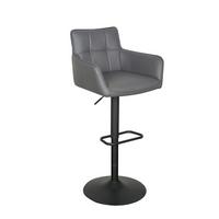 Barhocker Braga Grau B: 54,5 cm - Schwarz/Grau, MODERN, Textil/Metall (54,5/91/113/51,5cm) - Livetastic