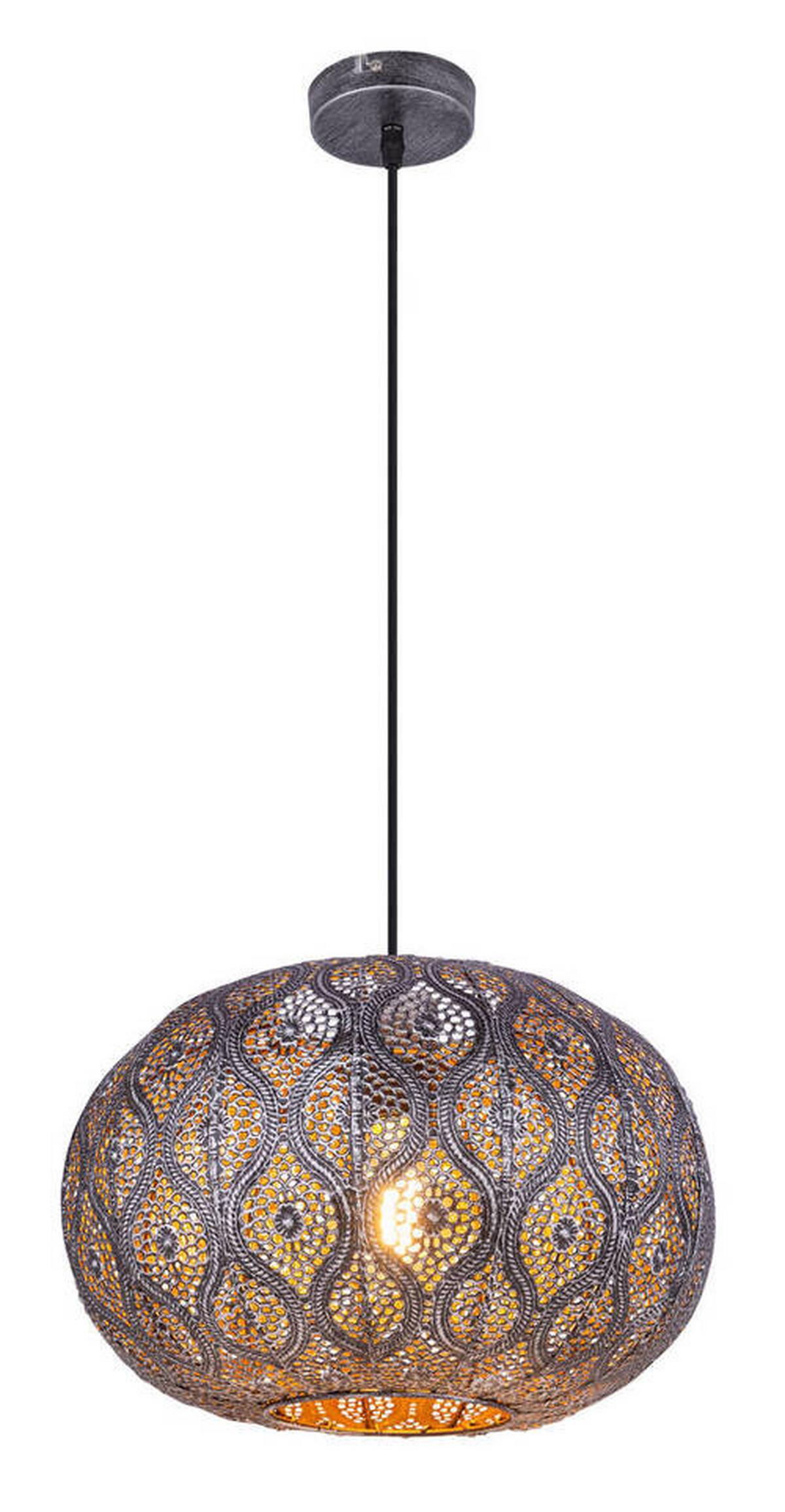 Hängeleuchte 15344s - Silberfarben/Schwarz, Trend, Kunststoff/Metall (30/120cm) - Globo