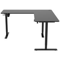 Eckschreibtisch Nimi Schwarz L: 160cm - Schwarz, MODERN, Holzwerkstoff/Kunststoff (160/160/72-117cm) - Livetastic