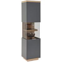 Vitrine Jake Anthrazit/Eiche Dekor B:45,7cm - Anthrazit/Eiche Artisan, Trend, Glas/Holzwerkstoff (45,7/187/38cm)