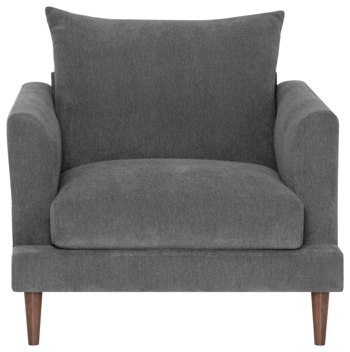 Einsitzer Sofia Royal B: 96 cm Grau - Dunkelbraun/Grau, KONVENTIONELL, Textil (96/82/97cm) - MID.YOU