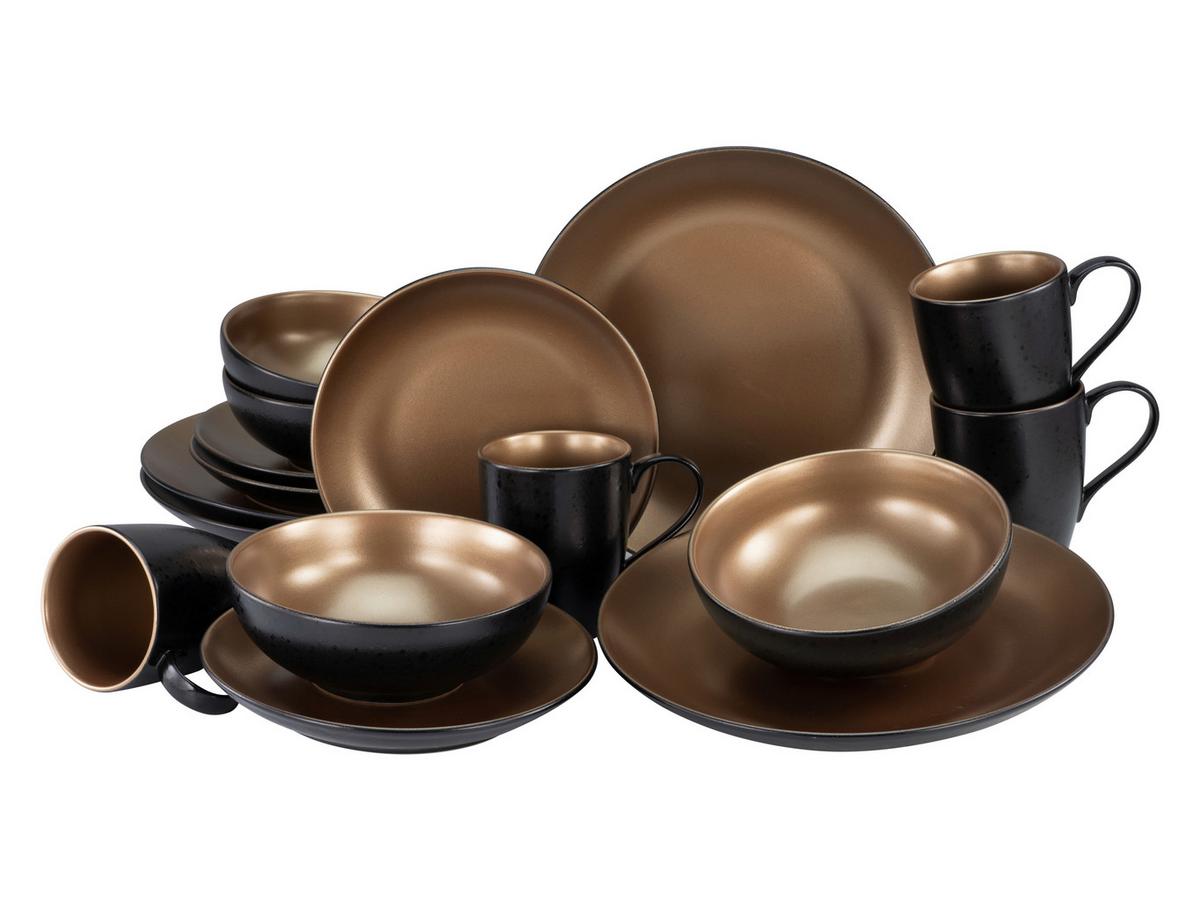 Kombinovaná souprava 16-dílná - černá/barvy zlata, Trend, keramika (33/35/34cm) - Creatable