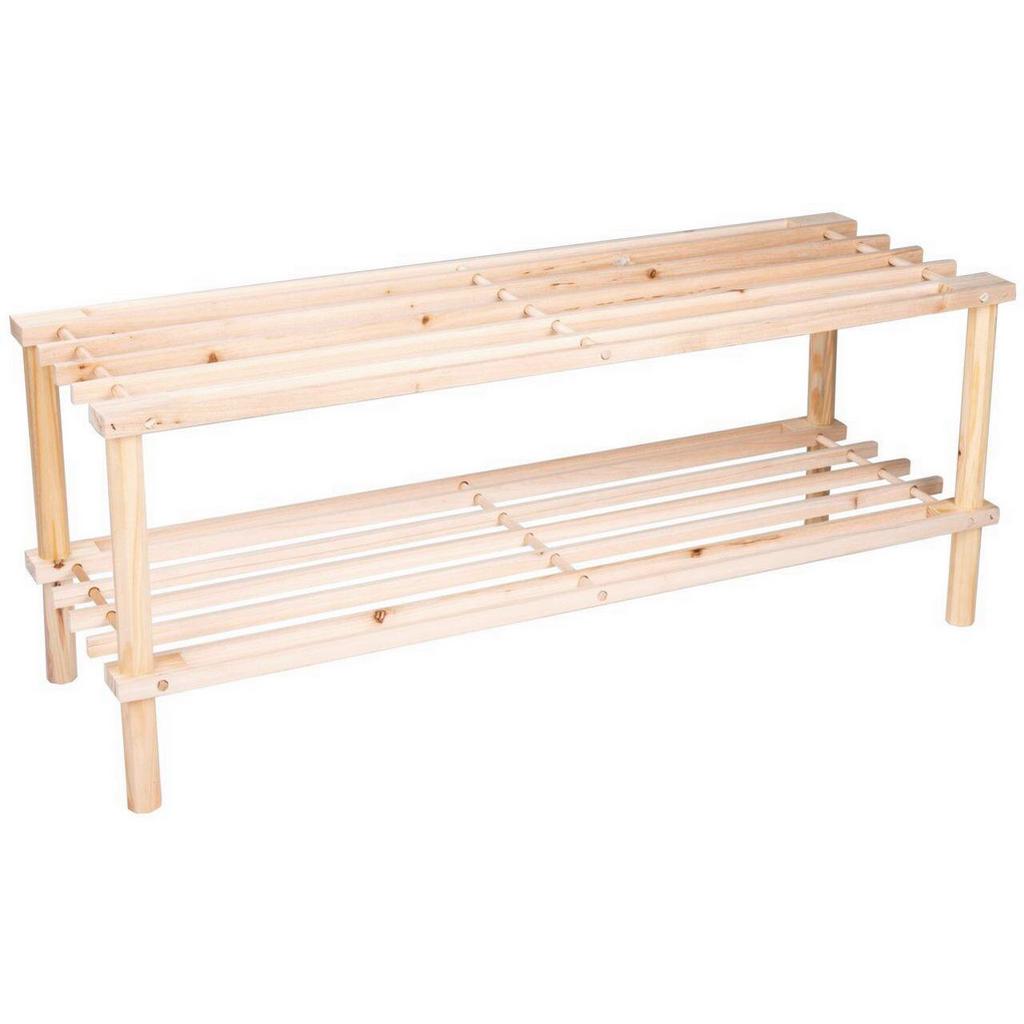 Schuhrost Shoe Rack 2 Ablagen 6 Paar Naturfarben H: 29,5 cm