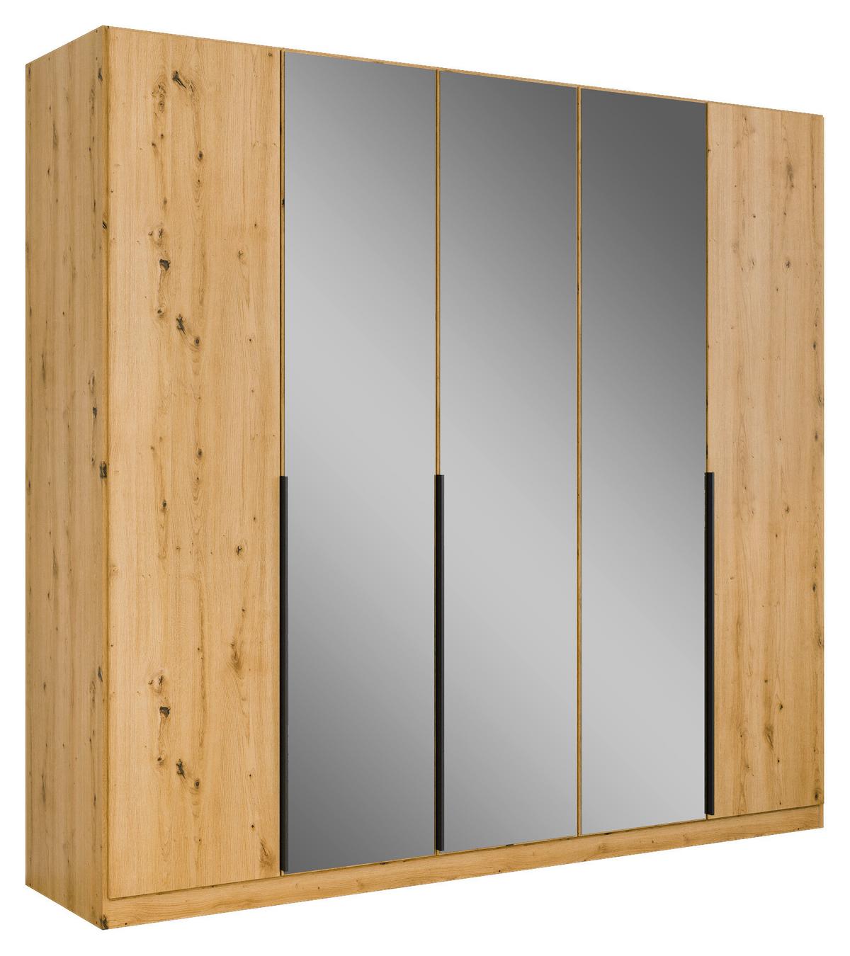 Drehtürenschrank Skyla Eiche Artisan/Glas 226 cm - Eiche Artisan, MODERN, Holzwerkstoff (226/210/54cm) - Rauch Möbel