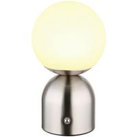 STOLNÍ LAMPA NA BATERIE LOPA - opál/barvy niklu, Moderní, kov/plast (12/21cm) - Mömax