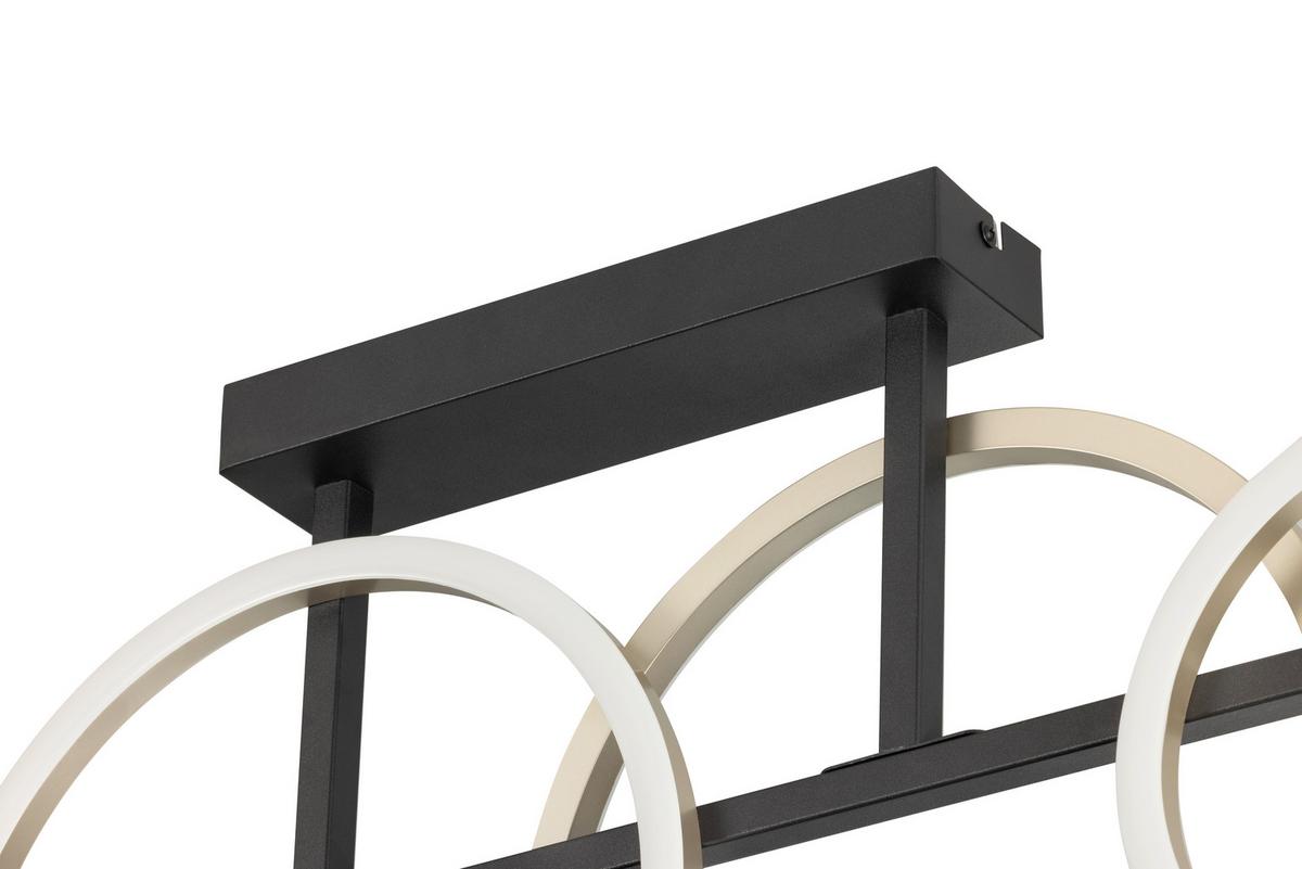 LED-Deckenleuchte, 4000k Carsten - Champagner/Schwarz, Basics, Kunststoff/Metall (95/40/7cm)