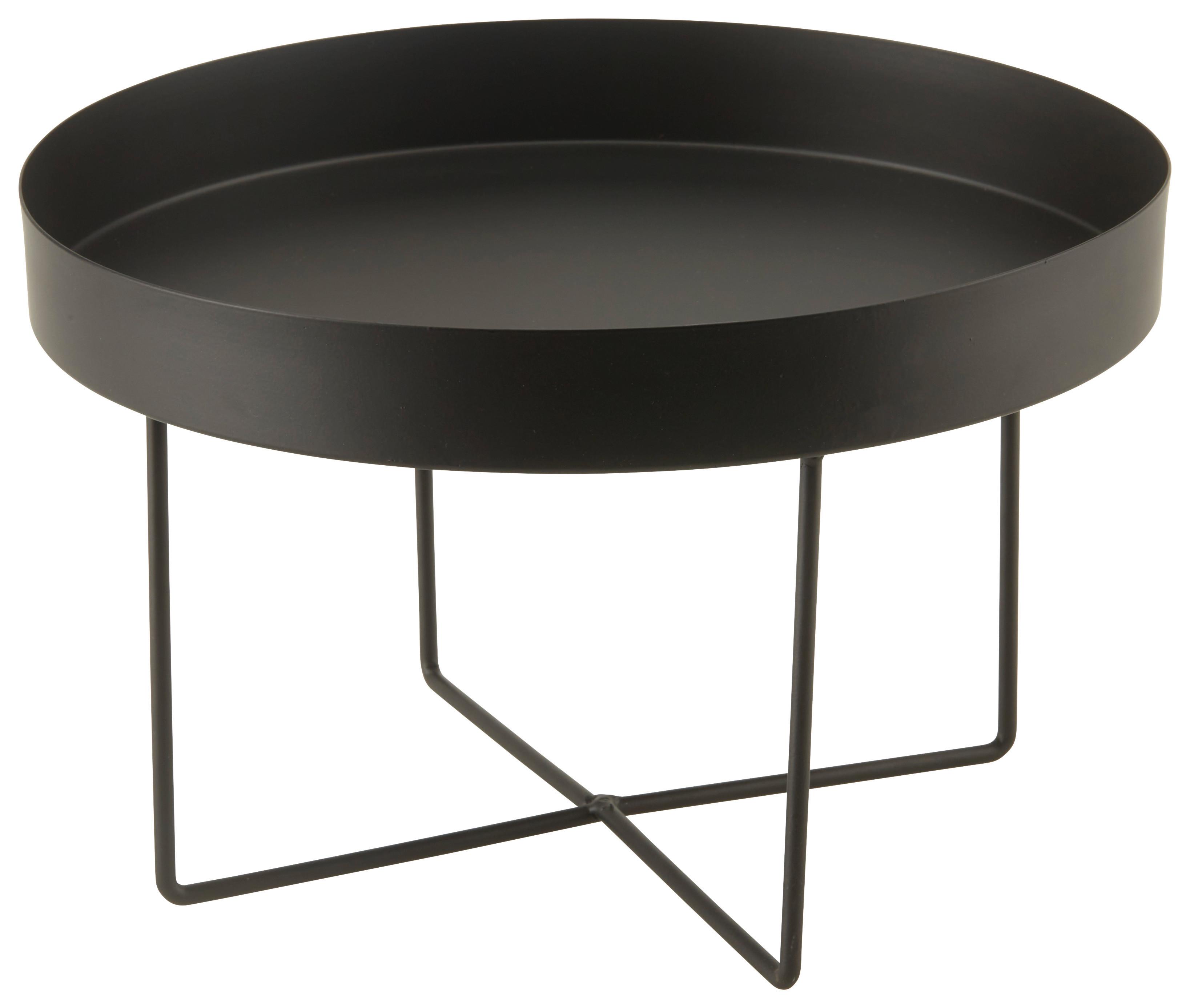 Dekoračný Podnos Noir, Ø: 25cm - čierna, kov (25/16cm) - Modern Living