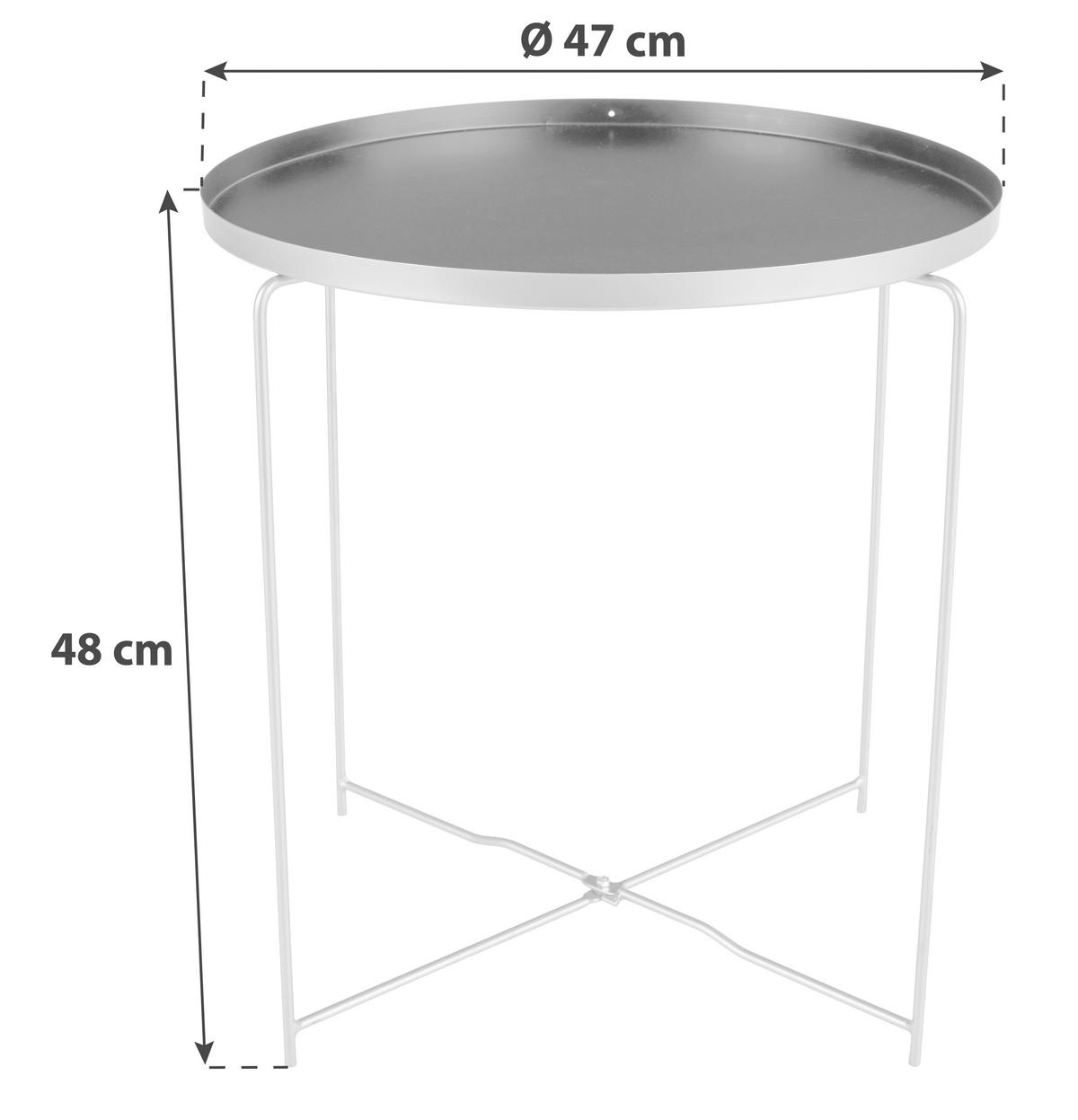 Beistelltisch Rund Queens, Gold/schwarz - Goldfarben/Schwarz, MODERN, Metall (47/48cm) - MID.YOU