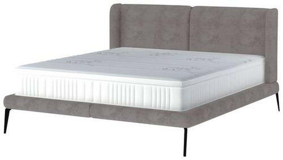 Polsterbett +matratze 180x200 Tessina Sorisso Dunkelgrau - Dunkelgrau/Schwarz, MODERN, Textil (180/200cm) - Livetastic