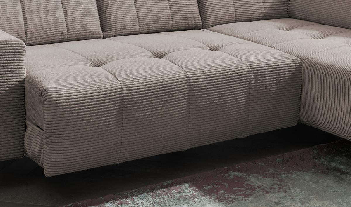 Ecksofa Mit Usb Anschluss Sano, Graubraun, S: 261x200 Cm - Graubraun/Schwarz, MODERN, Textil (261/200cm) - Livetastic