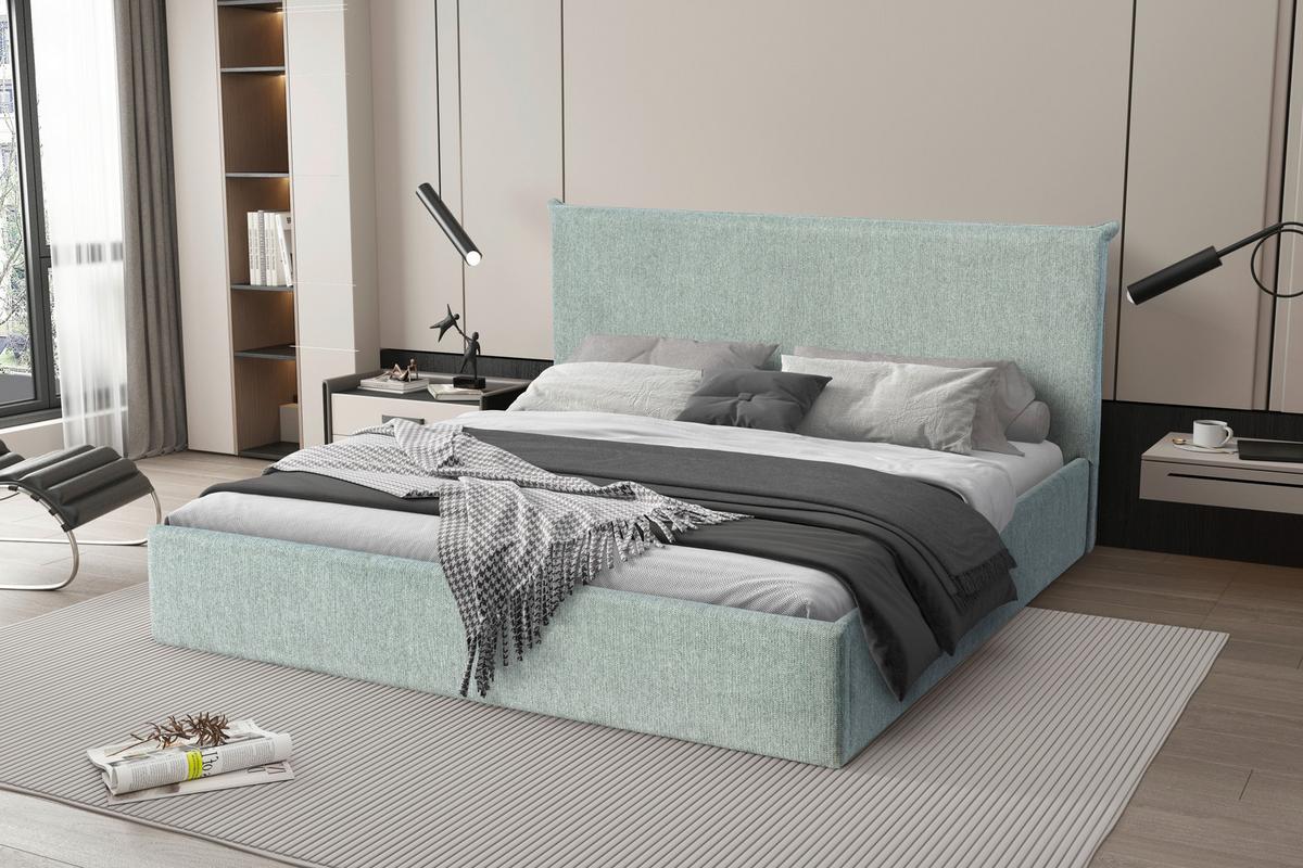 Polsterbett Pico Hellgrau B: 188 cm - Hellgrau/Schwarz, Design, Holzwerkstoff/Textil (188/100/216cm) - Livetastic