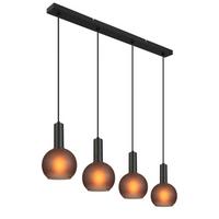 Hängeleuchte Lotti - Schwarz/Grau, KONVENTIONELL, Glas/Metall (90/15/120cm) - James Wood