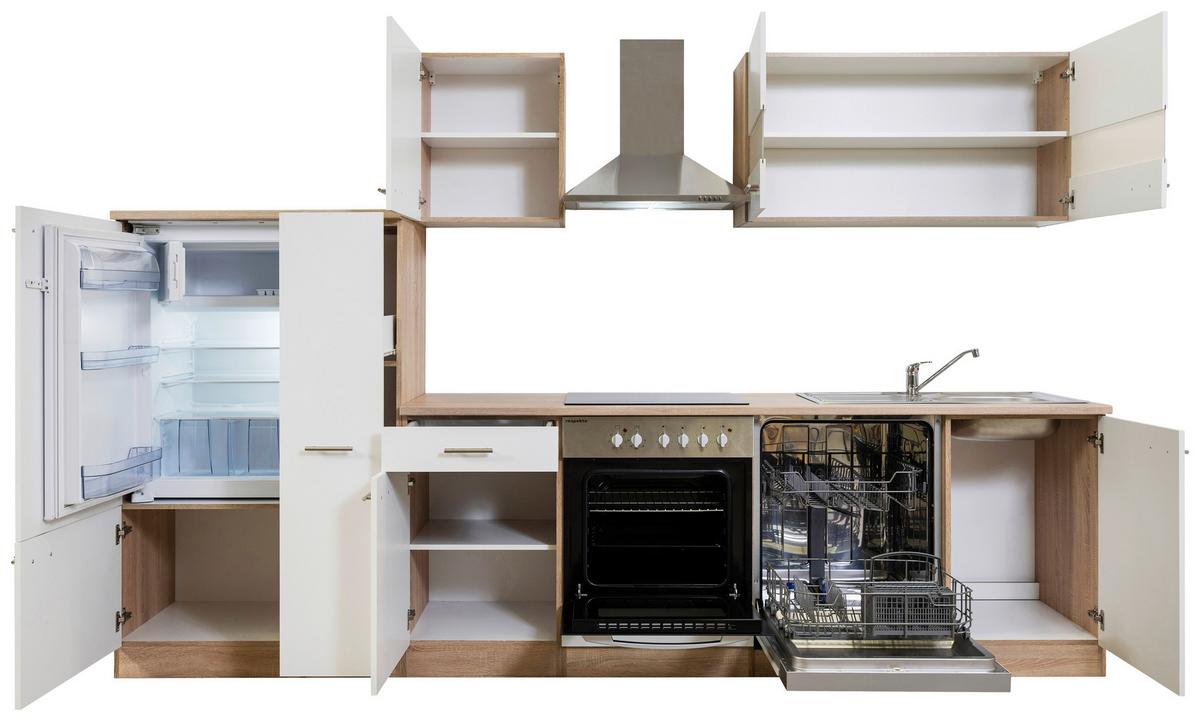 Küchenzeile Ohne Geräte B: 310 Cm Weiß/eiche Dekor, Modern - Eichefarben/Weiß, Basics, Holzwerkstoff (310/200/60cm) - Respekta