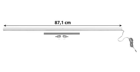 Kleiderstange Unit L: 87 cm Alufarben mit LED-Beleuchtung - Alufarben, MODERN, Metall (87,1cm) - Ondega