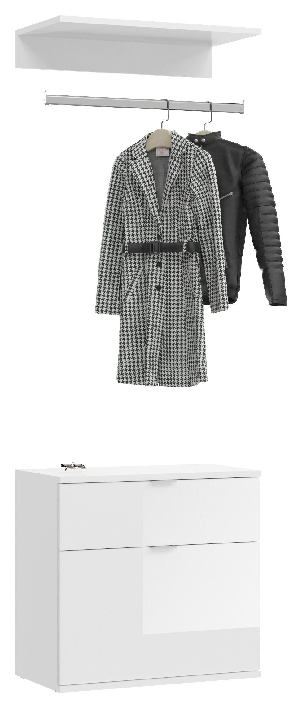 Garderoben-Set Projekt X Weiß Dekor 2--teilig. Modern