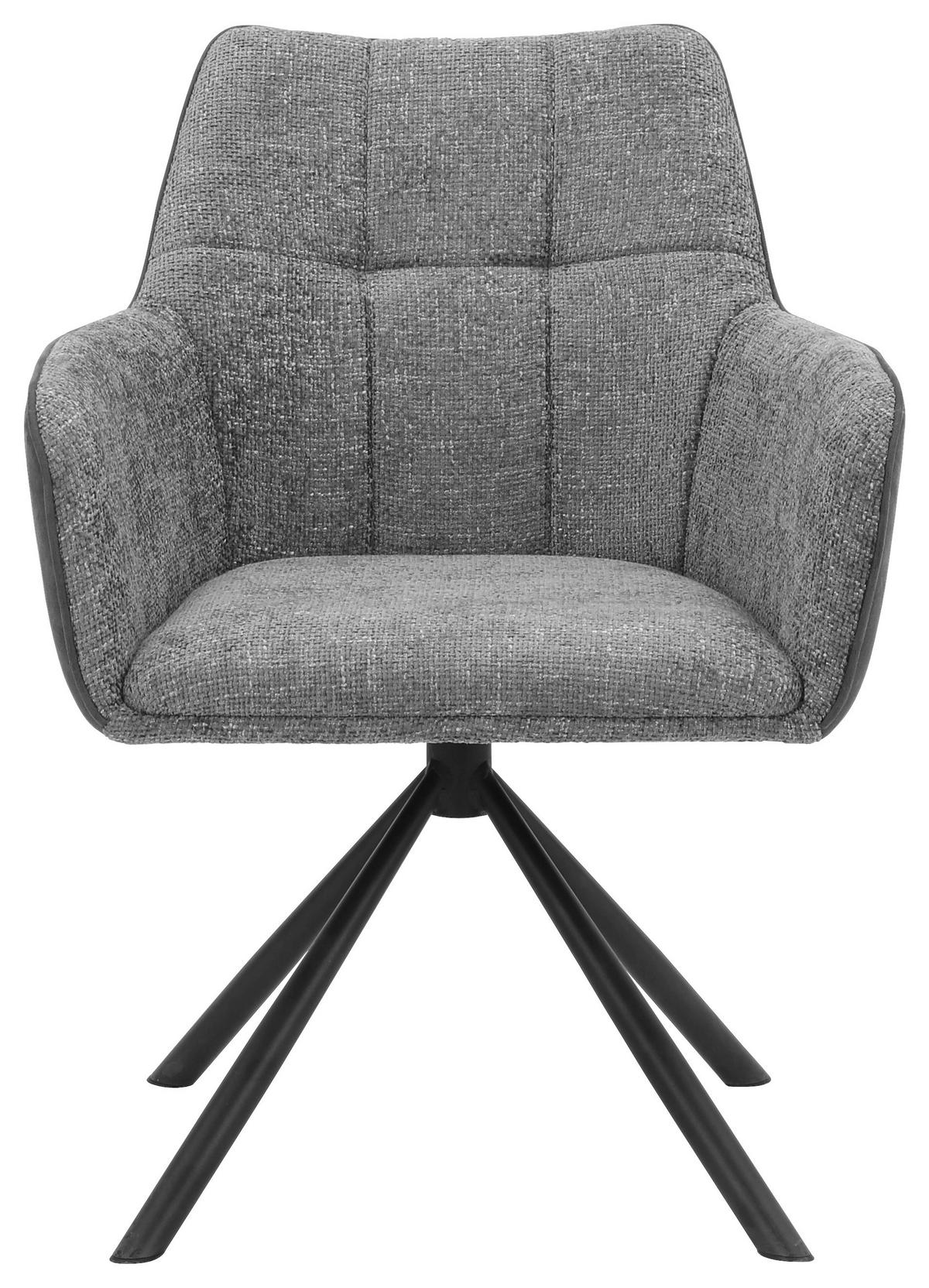 Stuhl Paco Webstoff Grau, B: 63cm - Schwarz/Grau, KONVENTIONELL, Textil/Metall (63/84/63cm)