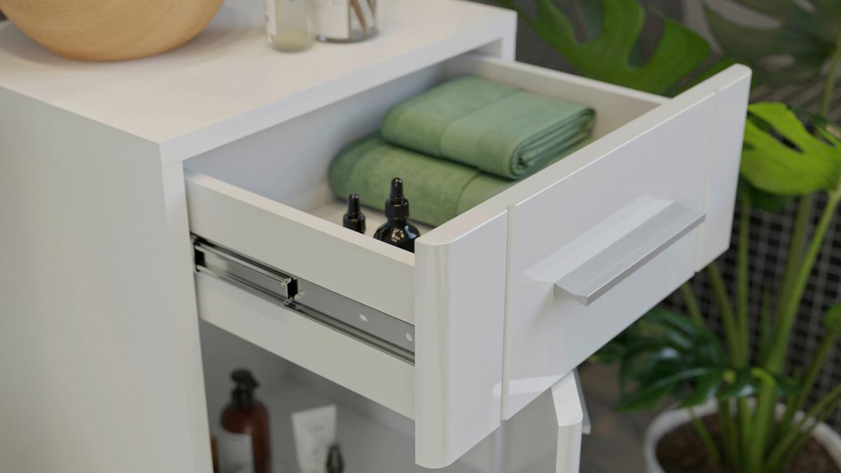 Unterschrank Venice - Weiß Hochglanz, MODERN, Holzwerkstoff (37/80/31cm) - MID.YOU