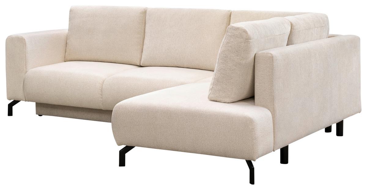 Rohová sedačka VENI, pravá, béžová ženilka - čierna/béžová, Modern, textil (272/210cm)