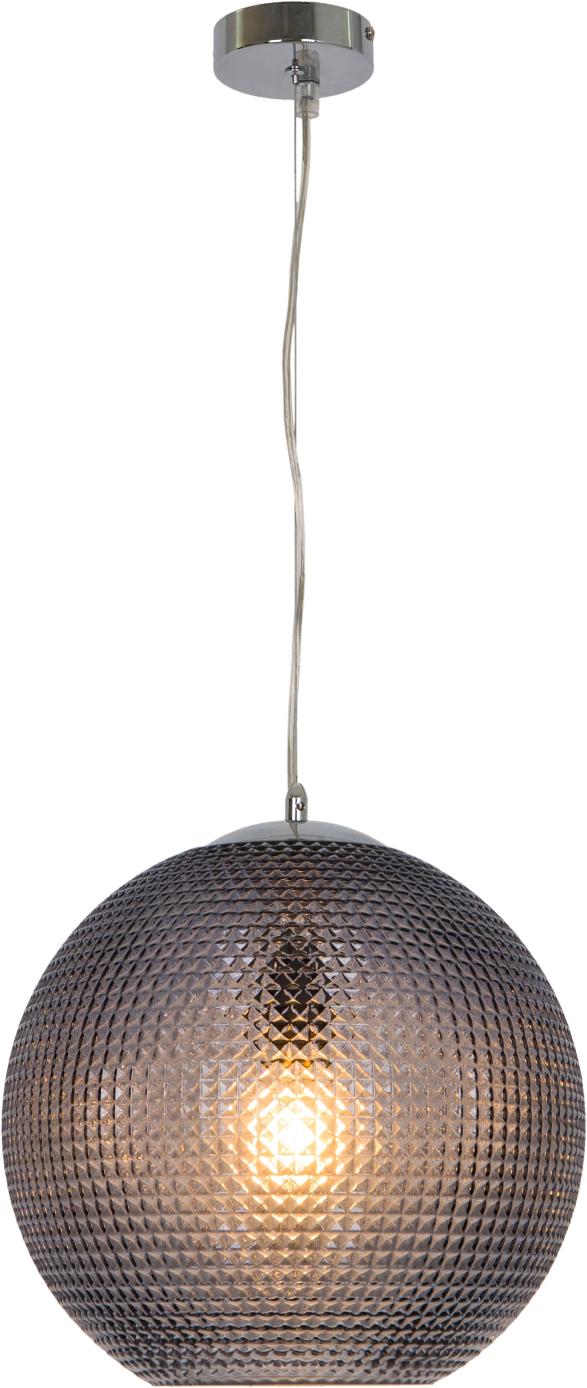 Závesná Lampa Cecile - chrómová, Moderný, kov/sklo (35/130cm) - Modern Living