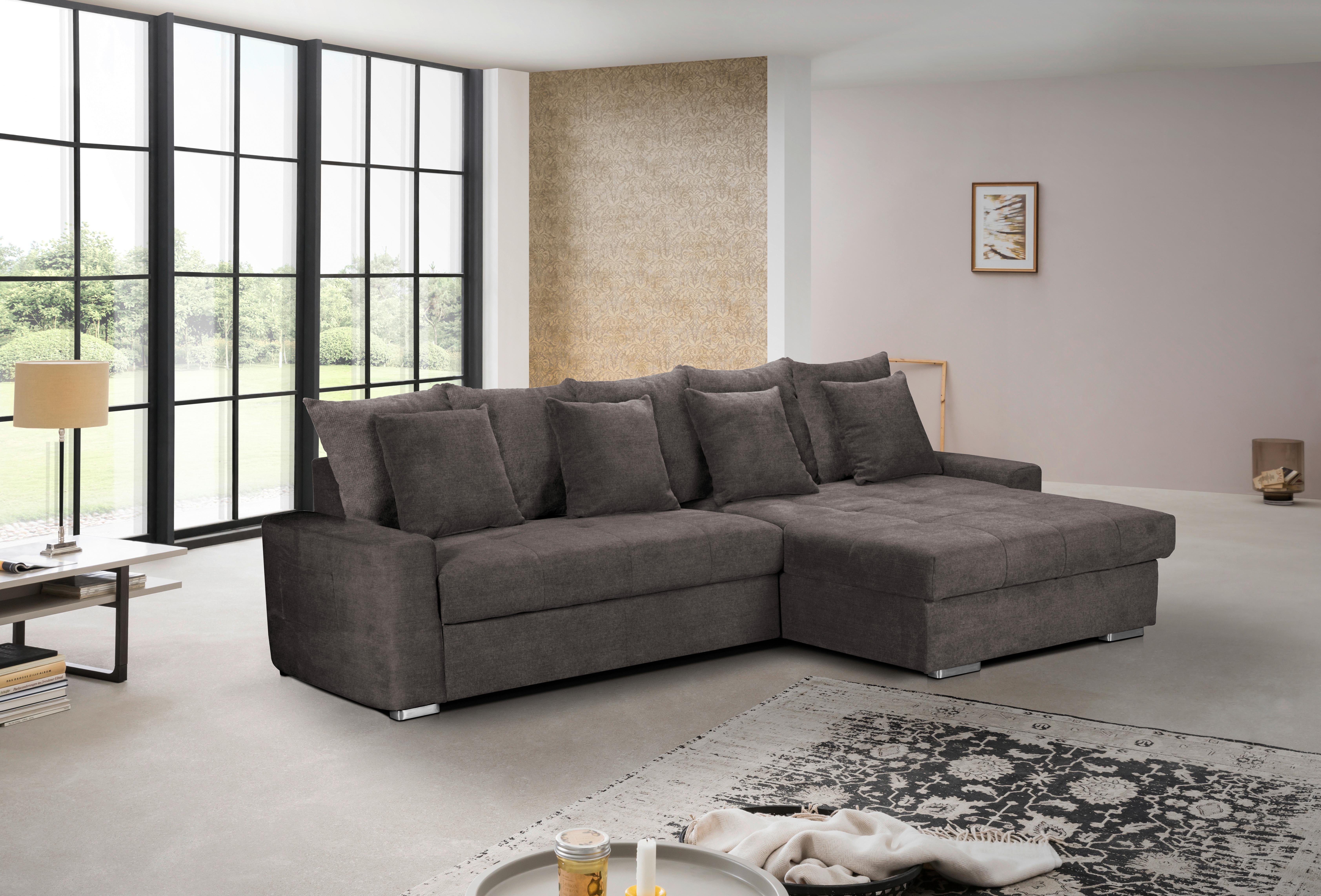 Sedacia Súprava Salvador Tmavohnedá, Pravý Roh - farby wenge/tmavohnedá, Moderný, drevo/textil (293/164cm) - MID.YOU