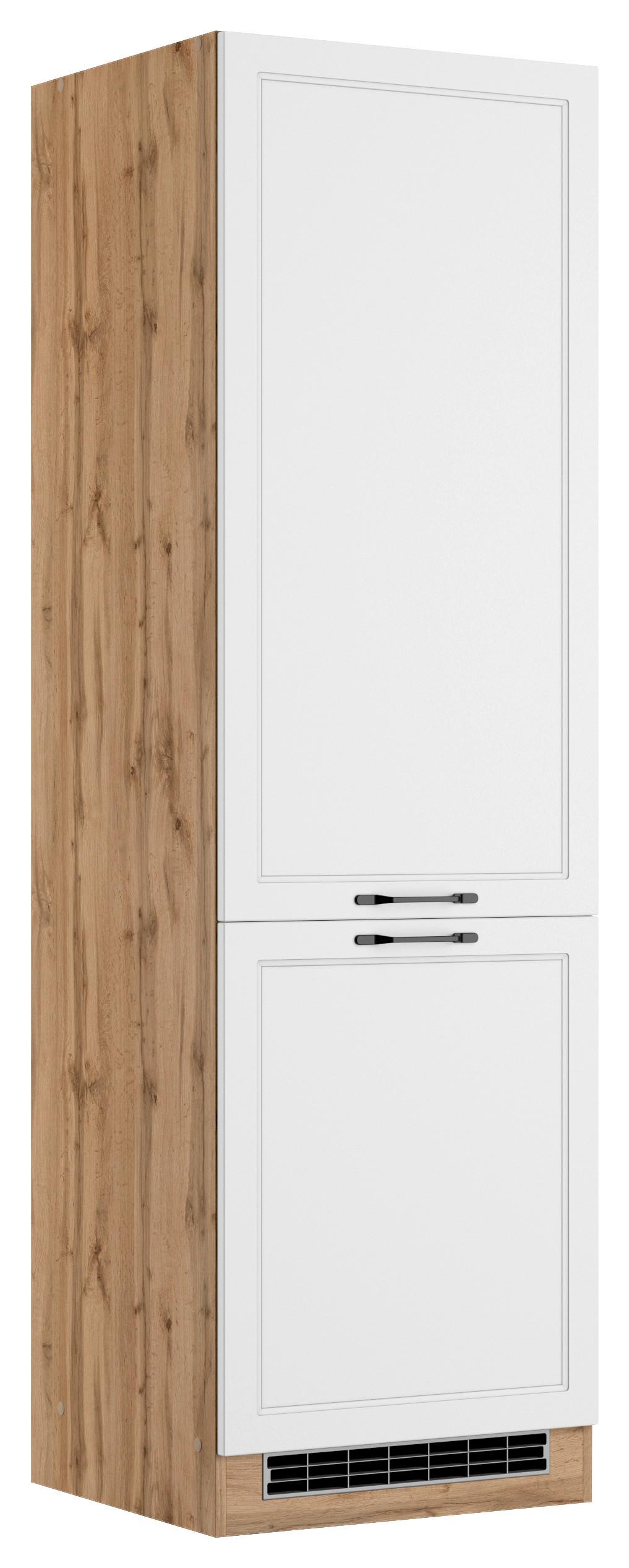 Geräteumbauschrank Meran B: 60 cm Weiß/Eiche Dekor - Eiche Wotan/Weiß, LIFESTYLE, Holzwerkstoff (60/200/60cm) - Held