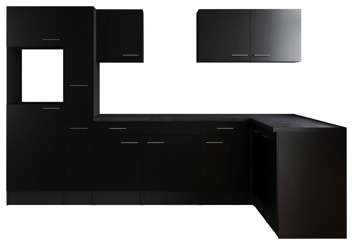 Eckküche Oliver Schwarz, Grau S: 310x172 Cm - Schwarz/Grau, Design, Holzwerkstoff (310/172cm) - Respekta