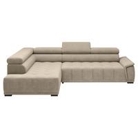 Rohová sedačka GRINALDI, ľavá, béžová - čierna/béžová, Modern, textil/plast (206/283cm) - Premium Living