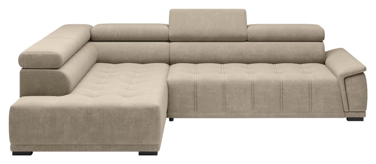 Rohová sedačka GRINALDI, ľavá, béžová - čierna/béžová, Modern, textil/plast (206/283cm) - Premium Living