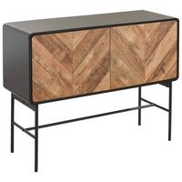Komoda Sandy - čierna/farba duba, Modern, kov/kompozitné drevo (108/82/40cm) - MID.YOU