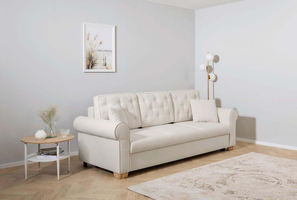 Schlafsofa Arles, Hellgrau 80 B: 240 Cm - Buchefarben/Hellgrau, Design, Textil (240/94/98cm) - MID.YOU