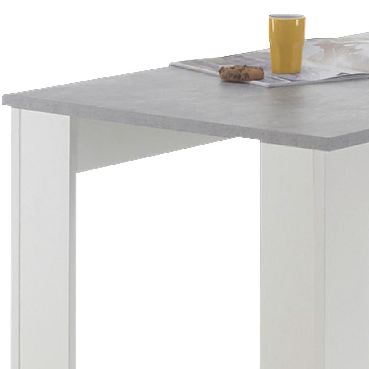 Bartisch Mojito 115x50x103 cm Grau/Weiß mit Regal - Weiß/Grau, Design, Holzwerkstoff (115/50/103cm) - MID.YOU
