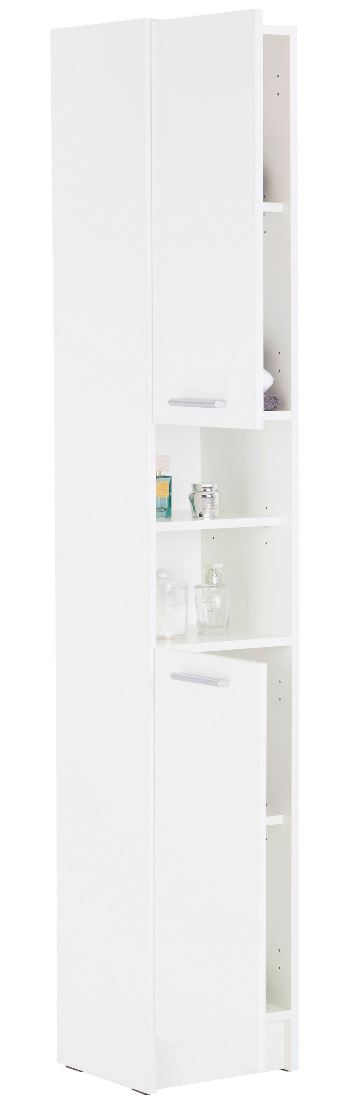 VYSOKÁ SKRINKA MX 178 - VERONA VR 09 - biela/strieborná, Konventionell, kompozitné drevo/plast (32,6/189/32,5cm)