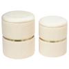 Hockerset Milas 100 2-Teilig Creme D: 36/31,5 cm - Goldfarben/Creme, KONVENTIONELL, Textil/Metall (31,5/36/38/44/31,5/36cm) - Kayoom