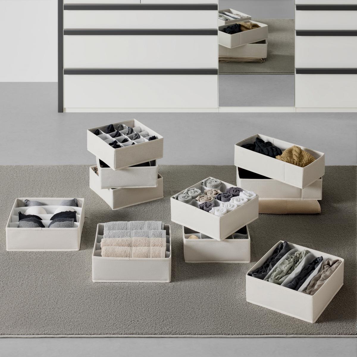 Sada úožných boxů 2 ks - béžová, Moderní, textil/papír (40/10.5/21cm) - Mömax