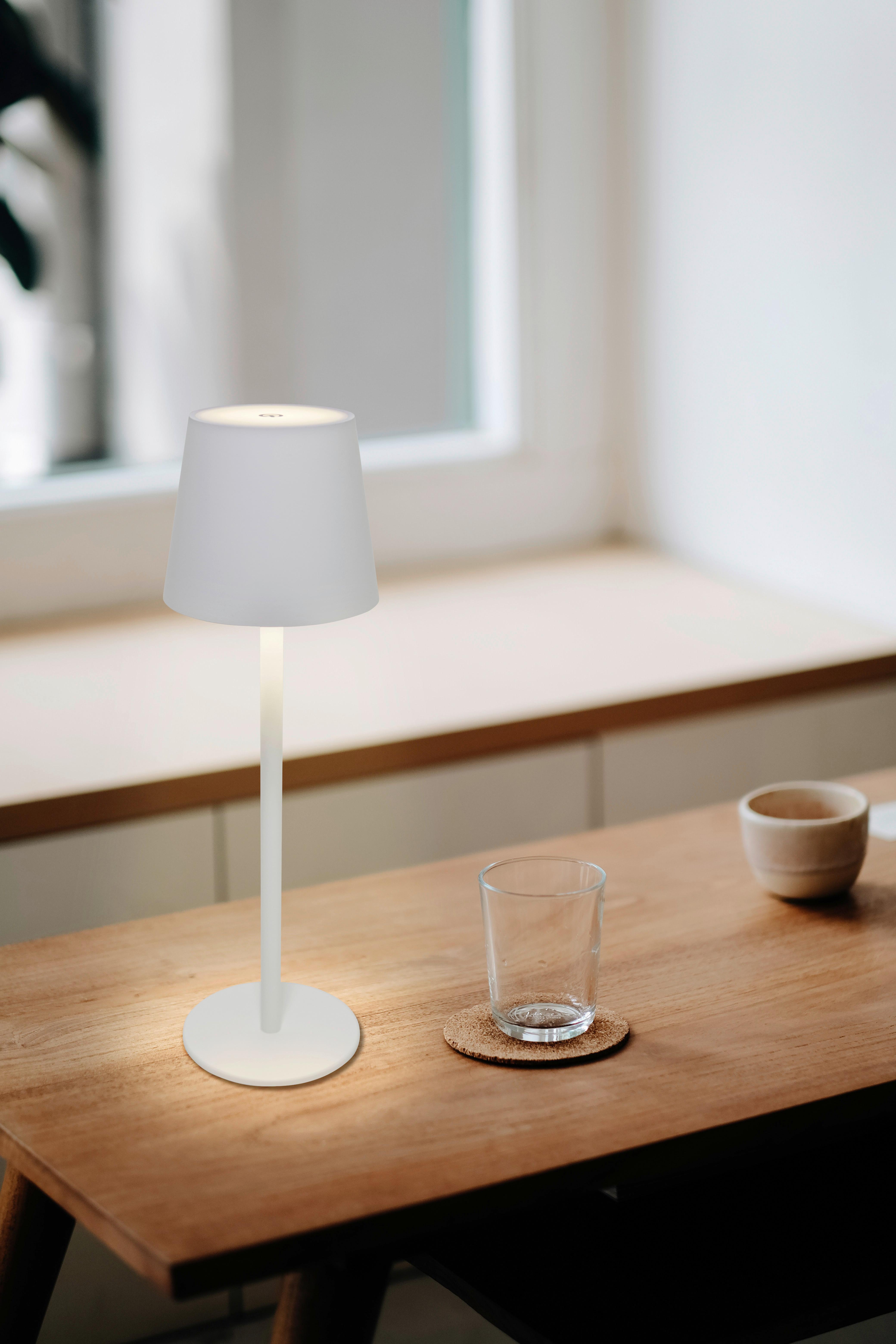 Asztali Lámpa Emily - fehér, Basics, műanyag/fém (11,5/36cm) - Luca Bessoni